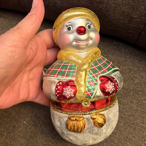 CHRIS RADCO LARGE SNOWMAN TRINKET BOX - Picture 12 of 12